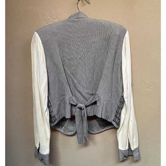 Vintage Women's Sharon Anthony Long Sleeve White Blouse Houndstooth Vest Size 4P - Picture 2 of 10